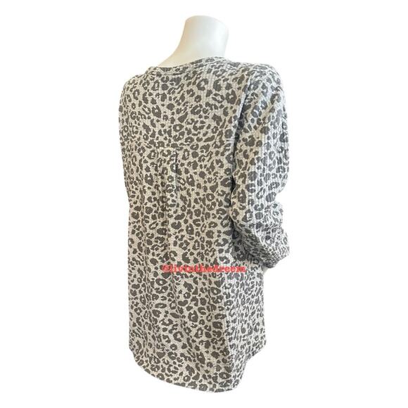 #T82 Z Supply Split Neck Thermal Top Leopard Print SZ M $69 - Picture 9 of 14